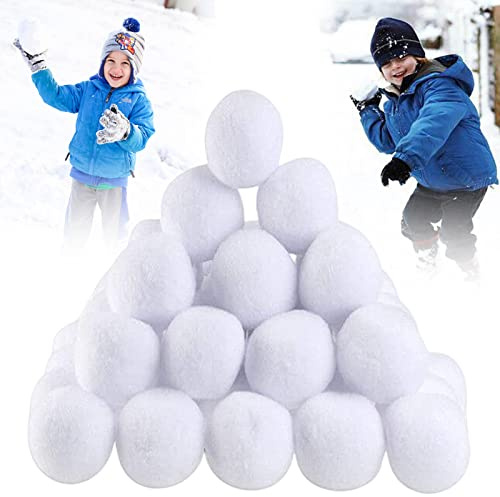 30Pcs 7cm White Plush Realistic Artificial Snowballs,Christmas Decorations Fake Snowball for Kids Indoor Snowballs Fight Game for Winter Game,Xmas Trees,Kids Adults Indoor Outdoor Snow Fights Game