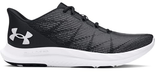 Under Armour UA Charged Speed Swift Zapatillas de deporte de hombre, zapatillas transpirables para correr, color negro/blanco/blanco