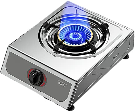 fornello a gas fornello a gas da campeggio GPL per uso domestico leggero in acciaio inox, fornello da cucina portatile per la casa, il campeggio e la cucina in roulotte [Classe di efficienza ener