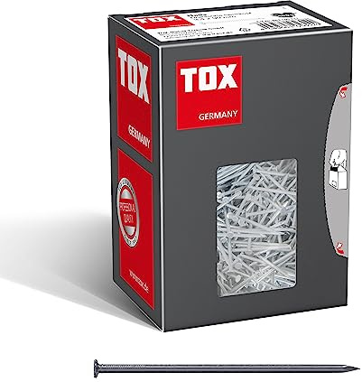 TOX Drahtstifte Nails 3,4 x 90 mm Senkkopf, 400 g | Blanker Stahl für einfache Holzverbindungen und ebene Flächen, innen und außen, 063100111