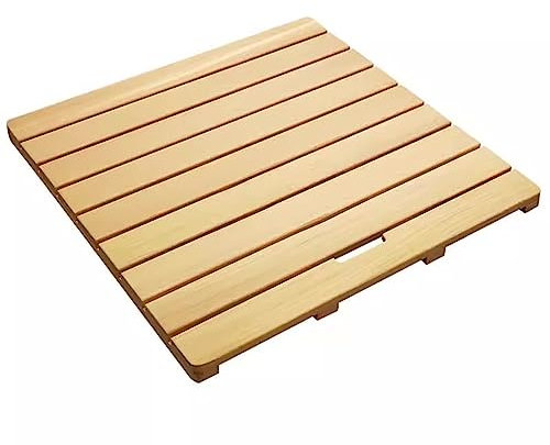 RENLXFI Holzbodenmatte groß für Innen und Außen, Dusche Stall Matte rutschfest für Bad Badewanne Spa Sauna Garten Haus, leicht zu reinigen (Size : (17.7inx23.6in) 45x60cm)