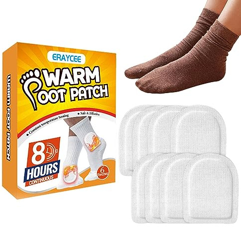 Xistuoz Wärmepflaster für Füße, sicherer Klebstoff, 6 Stück, Fußwärmer zum Aufwärmen auf Reisen, Wärmepackungen für Aktivitäten im Freien, Ski