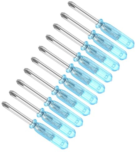 CoCud Mini Phillips Screwdriver, 3.0mm Size 45mm Length, Carbon Steel Small Cross Head Screwdrivers with Anti-Slip Handle - (Applications: for Glasses, Watch or Laptop), 10-Pieces