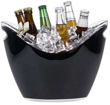 8L Large Ice Bucket with Handle,Acrylic Ice Bucket Beverage Tub Champagne Bucket Large Drink Bucket for Party,Bar,Home Cooling Beer, Champagne and Wine