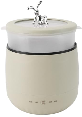 Pot électrique, Mini Cuisinière électrique à Chauffage Uniforme 220V Prise Ue Antiadhésive Efficace pour les Voyages à Domicile (Beige)