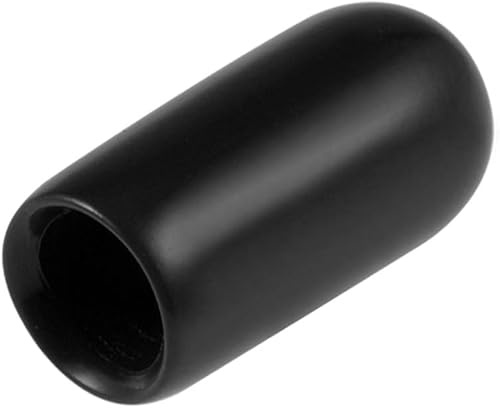 TA-VIGOR 200Pcs Rubber End Caps 2mm ID Flexible Round Thread Protectors | Black Vinyl Flexible Bolt Covers End for Screws, Bolts, Tubes, Cables And Wires