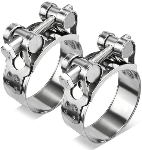 Fomiata Gelenkbolzenschelle 2 Stk 52-55mm, Edelstahl T-Bolzen rostfrei | 22mm Bandbreite, 0.8mm Dicke, DIN 3017, 5Nm, für Turbo Ansaug Kühlerschlauch, einstellbar
