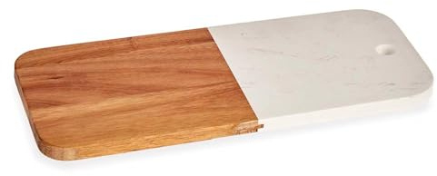 Tabla cortar madera y marmol blanco 38cm colección KINVARA