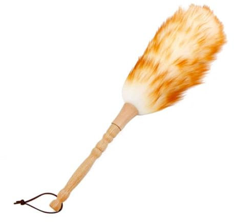 Lambswool Duster Soft Fluffy Wool Duster with Wooden Handle Anti Static Cleaning Duster Brush, Fluffy Cleaning Duster Brush