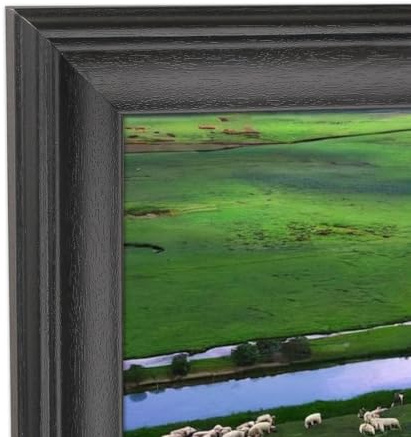 ASXBMIJO 11x30 inch Picture Frame Solid Wood Black 11x30 inch Panoramic Photo， Poster ， Painting ， Group Photo (A23B1130)