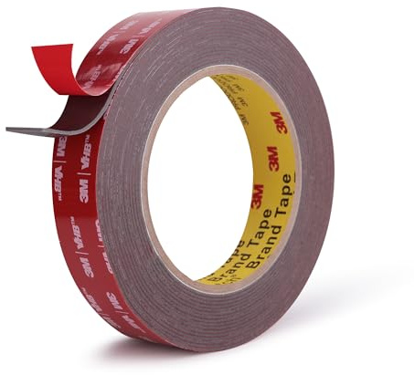Ndcadhesive Ruban adhésif double face haute résistance 19 mm x 5,5 m 4611F Adhésif puissant Ruban mousse imperméable Pour la maison le bureau la voiture les décoratifs et les finitions Gris