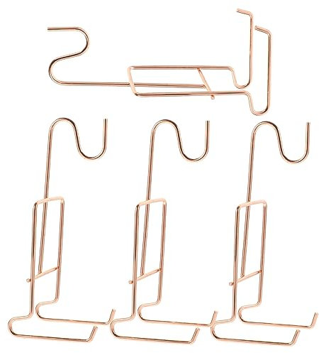 OKUMEYR 4pcs Rose Gold Coffee Cup Holder Rack Metal Mug Display Stand Saucer Storage Coffee Mug Organizer for Kitchen and Home