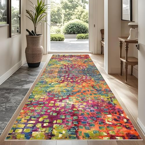 Rutschfeste Maschinenwaschbare Fußmatte 90 x 150 cm flurteppich läufer lang Flurteppich Wohnzimmer Teppich Küchenteppich Läufer für Eingang Küche Schlafzimmer Wohnzimmer, Schmutzfangmatte Innen