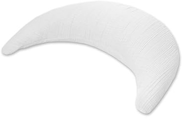 Theraline Musselinmond inkl. Bezug aus 100% Baumwolle, Stillkissen, Bauchstützkissen, Kuschelkissen, Reisekissen (Lichtgrau)