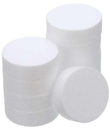 PATIKIL 3 Inch Foam Circles for Crafts 1 Inch Thick Round Foam Polystyrene Discs for DIY Projects, Cake Decorations, Modeling, 10 Pcs