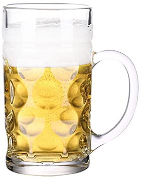 MRKU Bierbecher Bierkrüge Glaskrüge mit Henkel 35oz Große Biergläser Bierbecher Trinkgläser 1 Liter Pub-Trinkkrüge Wasserbierkrug