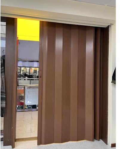 Multifold PVC Akkordeon-Tür mit Acrylglas und Montagematerial, platzsparende Faltlösung für Schrank, Büro, Hotel, Restaurant, Küche