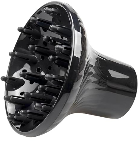 HAMKU difusor para secadores de pelo con boquilla, para pelo rizado u ondulado, seca y gana el máximo volumen sin encrespamiento, difusor pelo rizado, negro