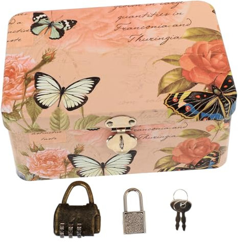 Healvian Boîte De Rangement Avec Serrure Codée Organisateur De Maquillage Élégant Pour Bureau Rangement Pratique Pour Petites Affaires Et Bijoux