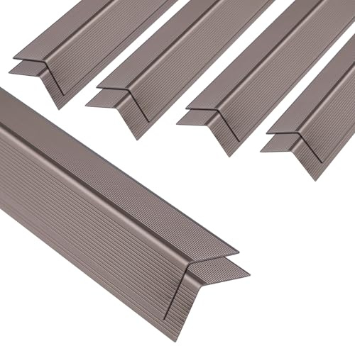 Baudelun 10 Pack Stair and Window Sill Nosing Protectors Aluminum Tread Plate,Stair Edge Protector,48 Long,Brown
