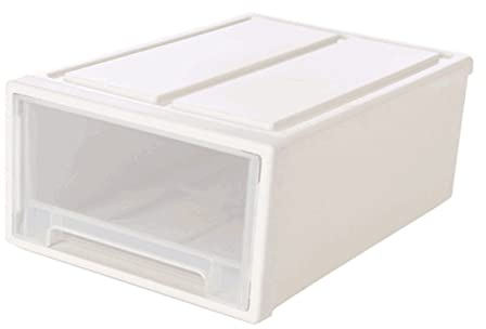 Mipcase Contenitore Portaoggetti Trasparente in Plastica Durevole 31x22x12cm Cassetto Estraibile, Organizer Di Stoccaggio Impilabile Per Vestiti e Scarpe, Soluzione Salvaspazio Per La Casa