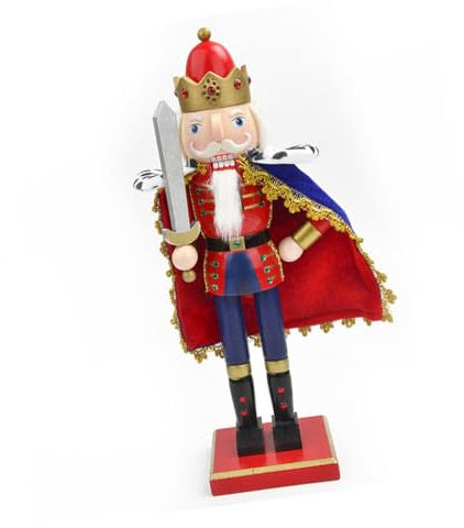 ULIJTH Sculpture de soldat casse-noisette classique 38 cm faite à la main en bois Décoration de Noël pour festival intérieur décoration de fête de Noël Casse-noisette