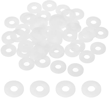 PATIKIL 50Pz Arandelas Planas De Nylon M6 6mm DI 16mm De 1.5mm Blanco | Espesor, Arandela Redonda De Plástico, Para Sellado Y Espaciado, Para Tornillos Tuberías Y Mangueras De Agua