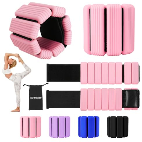 Passer Wrist & Ankle Weights for Women Men - Adjustable Silicone Wearable Arm Weight 1KG Leg Weighted Bracelets 2er-Set(0.5kg Each) for Gym, Yoga, Walking, Dance, Pilates, Swimming