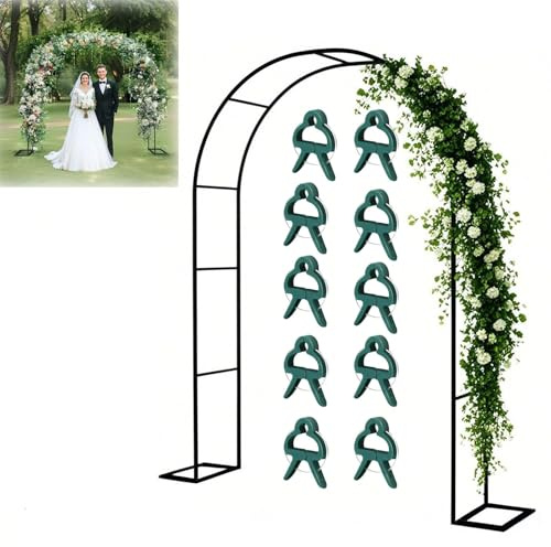 Arche de jardin en métal pour plantes grimpantes, treillis de support de rose, décoration extérieure, pergola courbée, treillis disponible en largeurs 1,4 à 3 m (L 3,3 × H 2,2 m)