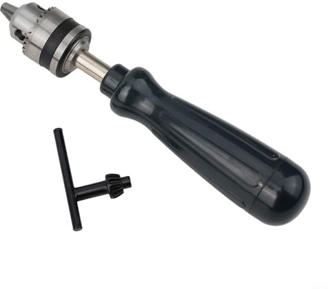 Oniissy Taladro manual de aleación de aluminio con portabrocas sin llave de 0,6 a 6 mm, brocas de precisión para madera, plástico, PCB, resina, modelismo, joyería, manualidades, compatible con