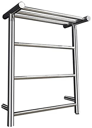 HTTGDGDH Scaldasalviette da Bagno, Moderno Scaldasalviette Elettrico in Acciaio Inox, Scaldasalviette Elettrico A Parete con Ripiano Superiore(Spina Luminosa)