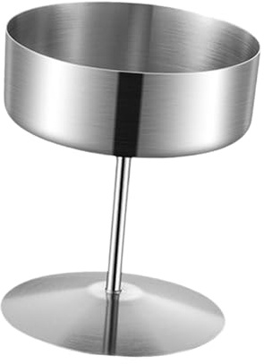 Fenteer Dessertbecher aus Edelstahl, Dessertschale, stilvolle Trifle-Schale mit rundem, Eisbecher für Hochzeit, Party, Pub, Silber, 200 Ml