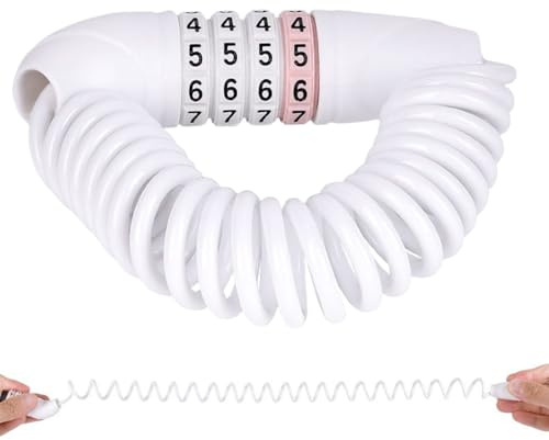 Hat Lock Motorcycle Cadenas portables avec combinaison à 4 chiffres, casque léger et résistant, cadenas pour vélo | câble antivol pour déplacements, exercices, loisirs, voyage, actes
