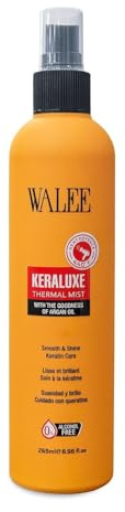 Walee Keraluxe Thermal Mist Heat Defence Spray With the Goodness of Argan Oil, Smooth & Shine, Keratin Care, Alcohol Free, 265ml