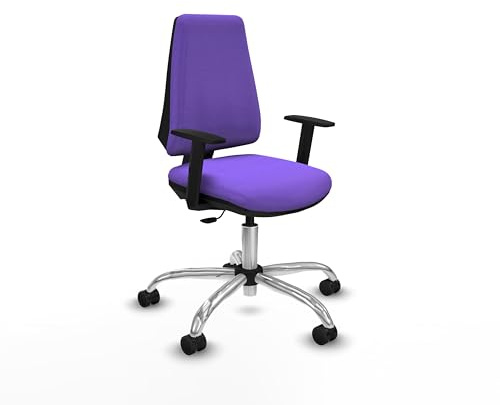 Piqueras y Crespo - Silla de Ruedas para Escritorio Elche con Brazos 1D. Equipado con Contacto Permanente Básico y Espuma de Corte. Lila