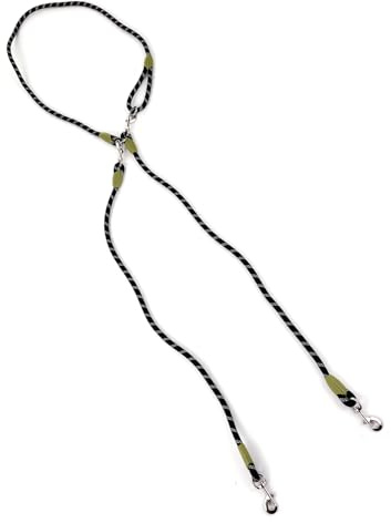 Naroote Laisse Mains Libres en Nylon pour Chien, Réfléchissante, Réglable, à Bandoulière, pour Chiens de Taille Moyenne et Grande, Noire, Un à Un (B)
