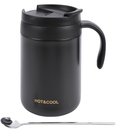 Focket cafeteraa Portátil, Máquina de café Expreso Eléctrica de Acero Inoxidable, cafeteraa de Viaje Al Vacío Aislada y Juego de Goteros con Filtro de Malla Doble para el Hogar (Negro (paquete de