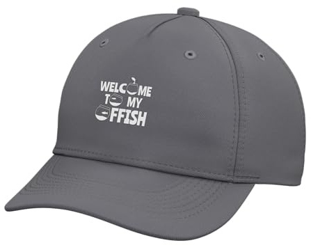 Welcome to My Offish I Aquarium Aquaristic Fish Fish Friends Adjustable Printed Baseball Hat, Slate Grey