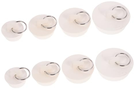 Veemoon 8pcs Rubber Bathtub Drain Plugs and Sink Stoppers with Ring, Multipurpose Tub Drain Covers for Kitchen, Bathroom, Laundry, Wash Basin Sealing Set