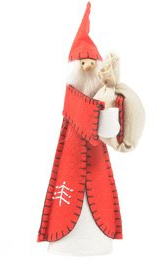 Gisela Graham Christmas Red Felt Gingerbread Christmas Santa Tree Topper