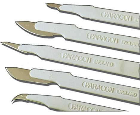 Paragon - Einwegskalpell, steril, Größe Nr. 20, Edelstahl, Klingenschutzverstärkung, Packung mit 10 Skalpellen in Einzelbeuteln
