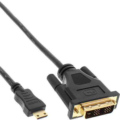InLine 17473P adaptador de cable Mini-HDMI DVI Negro - Adaptador para cable (Mini-HDMI, DVI, Male connector / Male connector, 3 m, Negro)