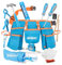 Hi-Spec 16pc Blue Kids Tool Kit Set & Child Size Tool Belt. Real Set for DIY Building, Woodwork & Construction Learning for Kids