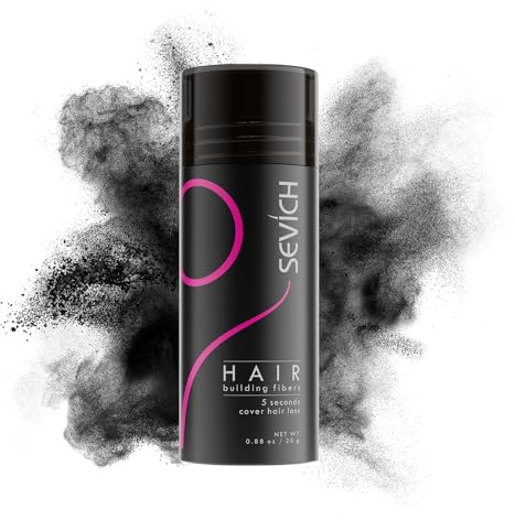SEVICH Hair Fibers for Thinning Hair, Hair Building Fibers Instantly Thicker & Fuller Look,Hair Powder for Men & Women 25g Black