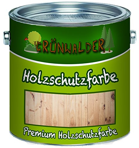 Grünwalder Wetterschutzfarbe premium Holzschutzfarbe hochdeckende Holz-Farbe (2,5 L, Farblos)