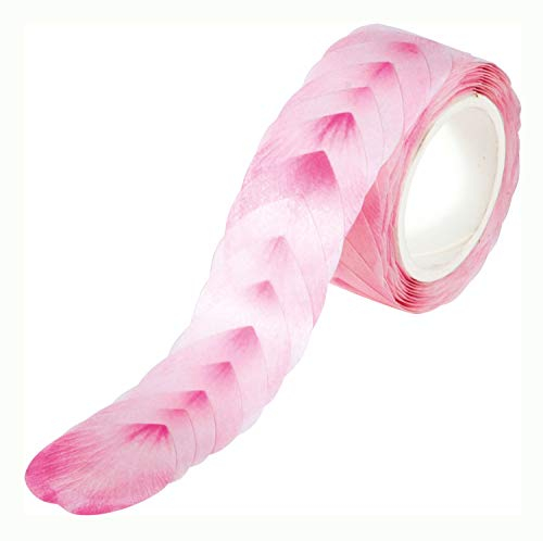 folia 26501 - Washi Sticker, Blüten rosé, vorgestanzte Formen aus Reispapier, 200 Stück auf Rolle - ideal zum Verzieren und Dekorieren
