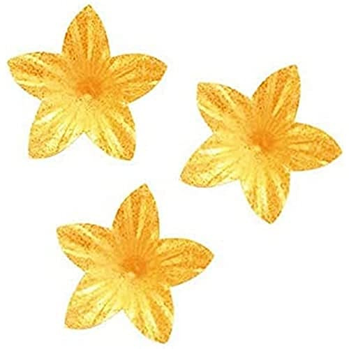 DEKORA Conf. 400 Fiori di Lillà in Cialda Decorazioni Commestibili per Torte, Oro Perlato