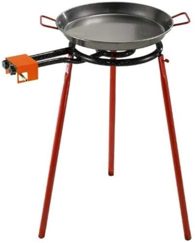 Garcima Mediterraneo Paella-Pfannen-Set mit Brenner, 40,6 cm Karbonstahl Outdoor-Pfanne und Beine, importiert aus Spanien (10 Portionen)