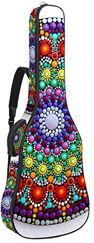 Gitarren-Gigbag, wasserdicht, Reißverschluss, weicher Gitarren-Rucksack, Bass, Akustik- und klassische Folk-E-Gitarrentasche, schönes Mandala