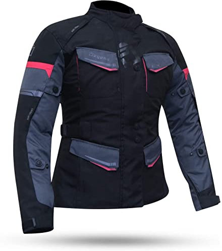 DEGEND TRAVEL LADY | Motorcykeljacka Kvinnor med skydd - Vattentät andningsbar jacka och vindskydd - Motorcykelkläder Motorcykeljacka Kvinnor - Storlekar (XS-XXL), Multicolor, XL